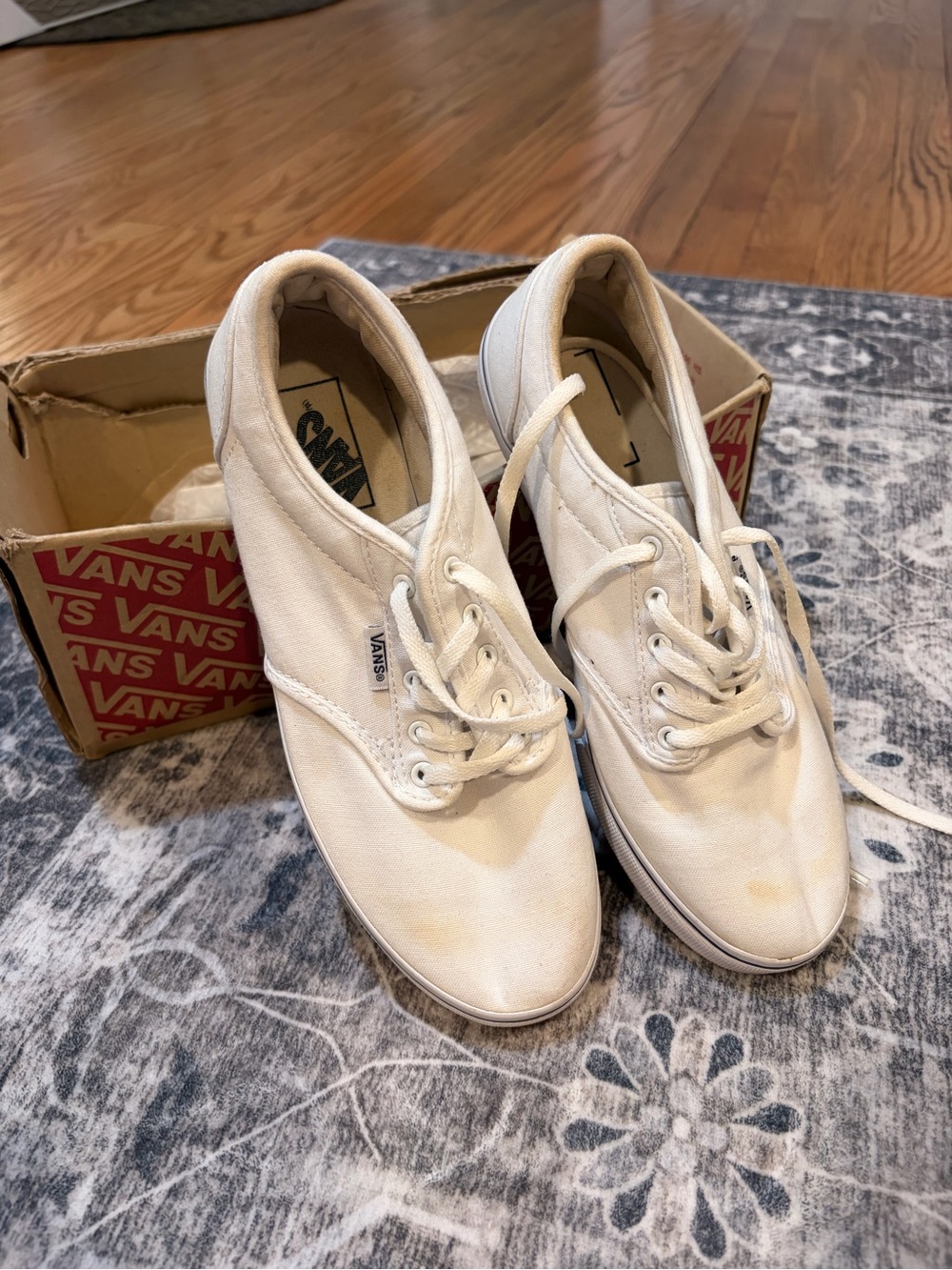 Vans Women’s Canvas Low-Top Sneakers in Off-White